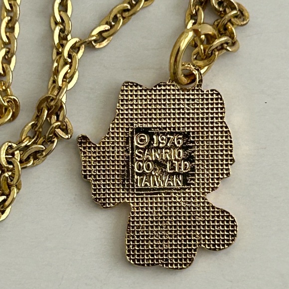 Vintage New Hello Kitty Necklace Sanrio 1976 Cloisonne 18 In Made In Taiwan - Picture 3 of 10